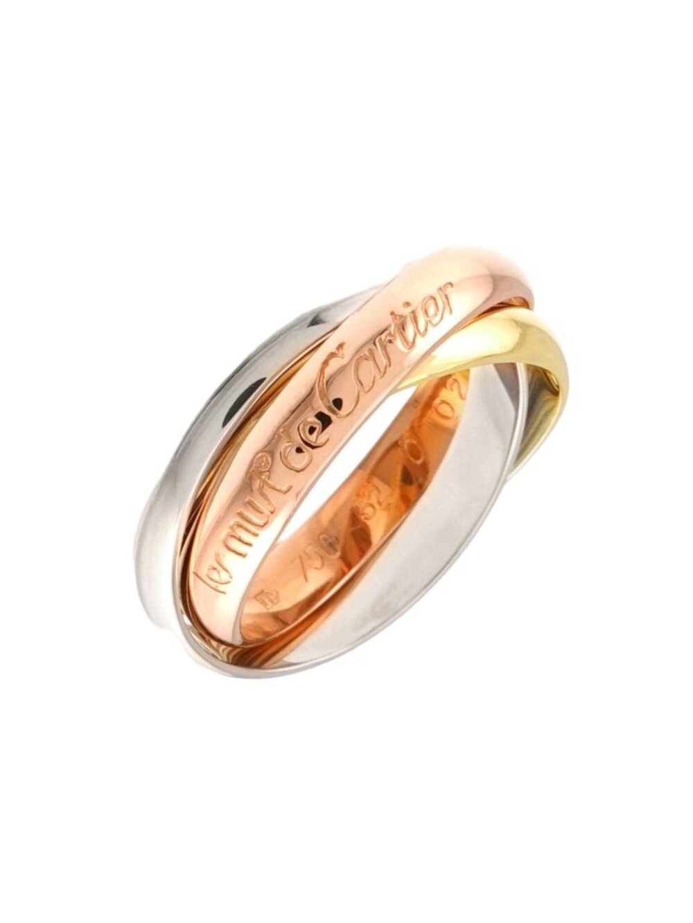 Cartier Trinity Medium MM 52 Ring 18K Yellow Gold Three
